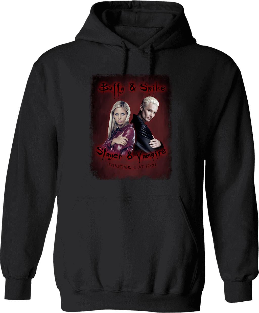 Buffy Spike Vintage Look Hoodie - Retro Graphic Cosy Pullover - Black