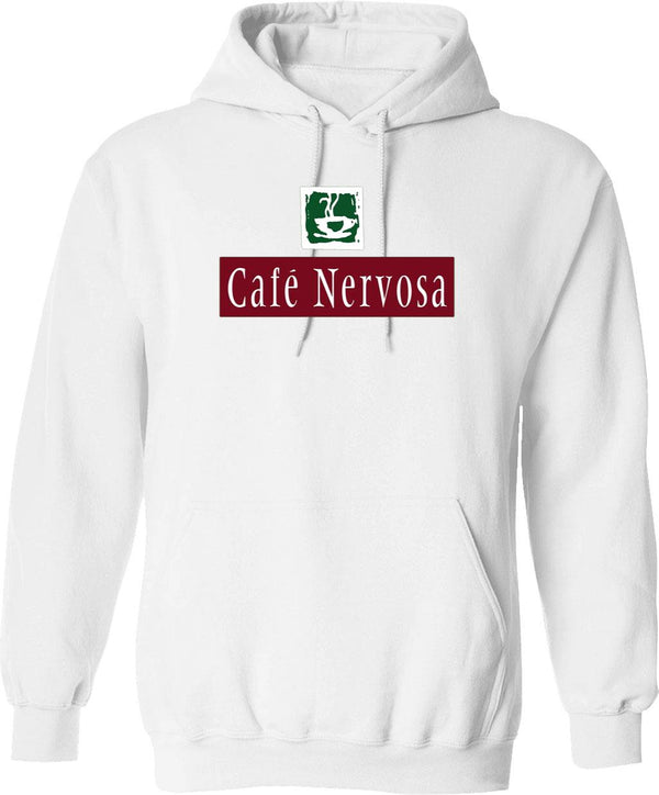 Cafe Nervosa Graphic Pullover Hoodie - White