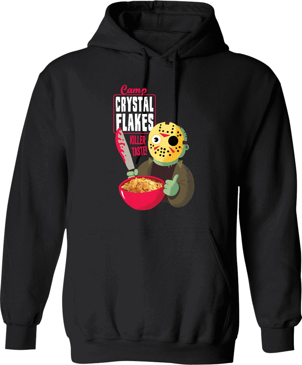 Camp Crystal Flakes Hoodie - Retro Graphic Pullover Hoodie for Men & Women - Black