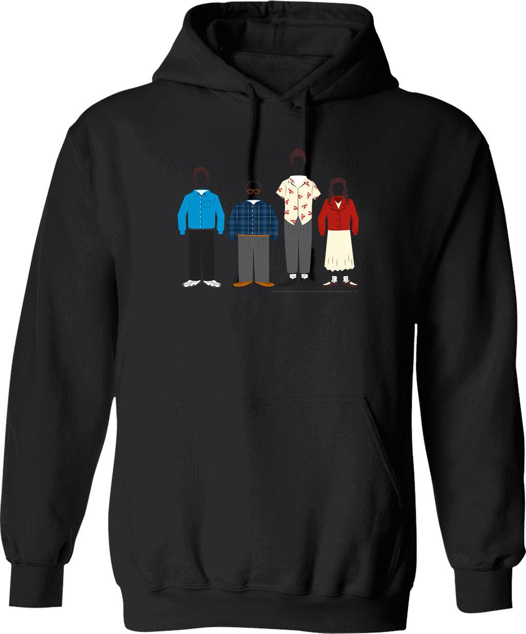 Cast Outlines Hoodie - Retro Graphic Pullover Hoodie for Men & Women - Black