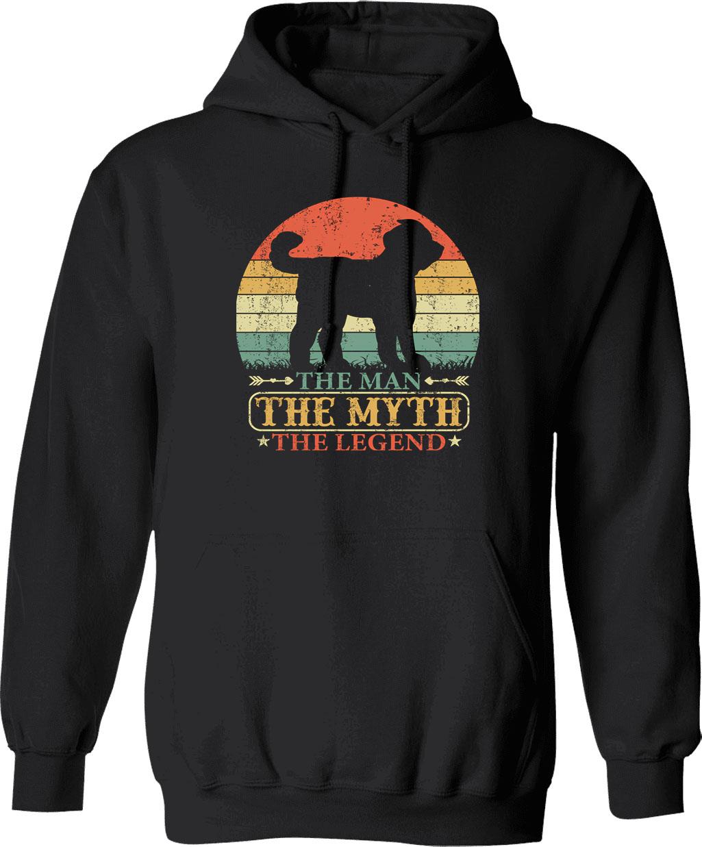 Cavoodle Dog Dad Legend Vintage Hoodie - Retro Graphic Cosy Pullover - Black
