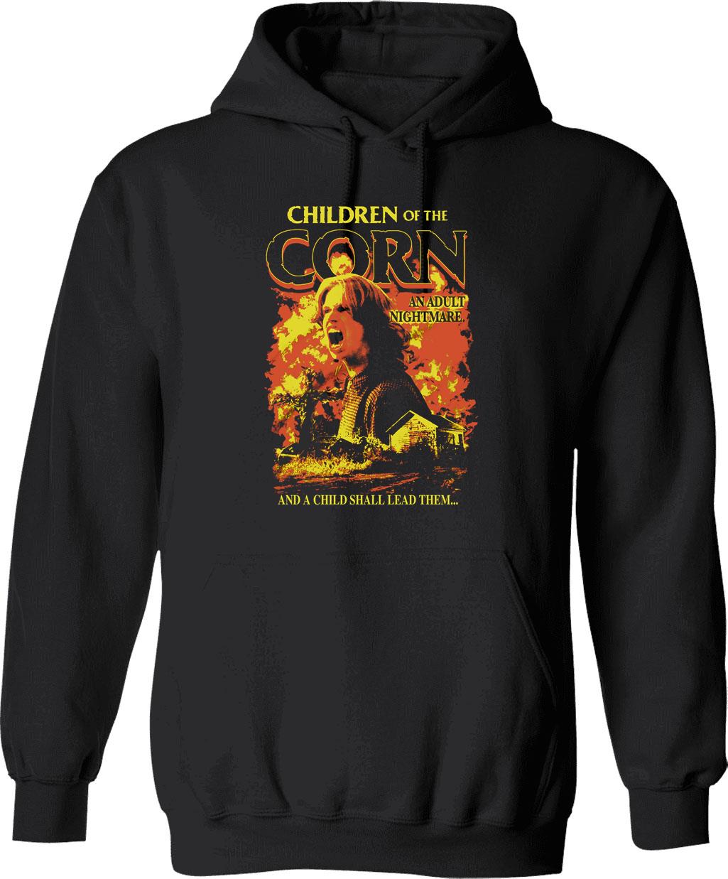 Children of The Corn an Adult Nightmare Graphic Pullover Hoodie - Black