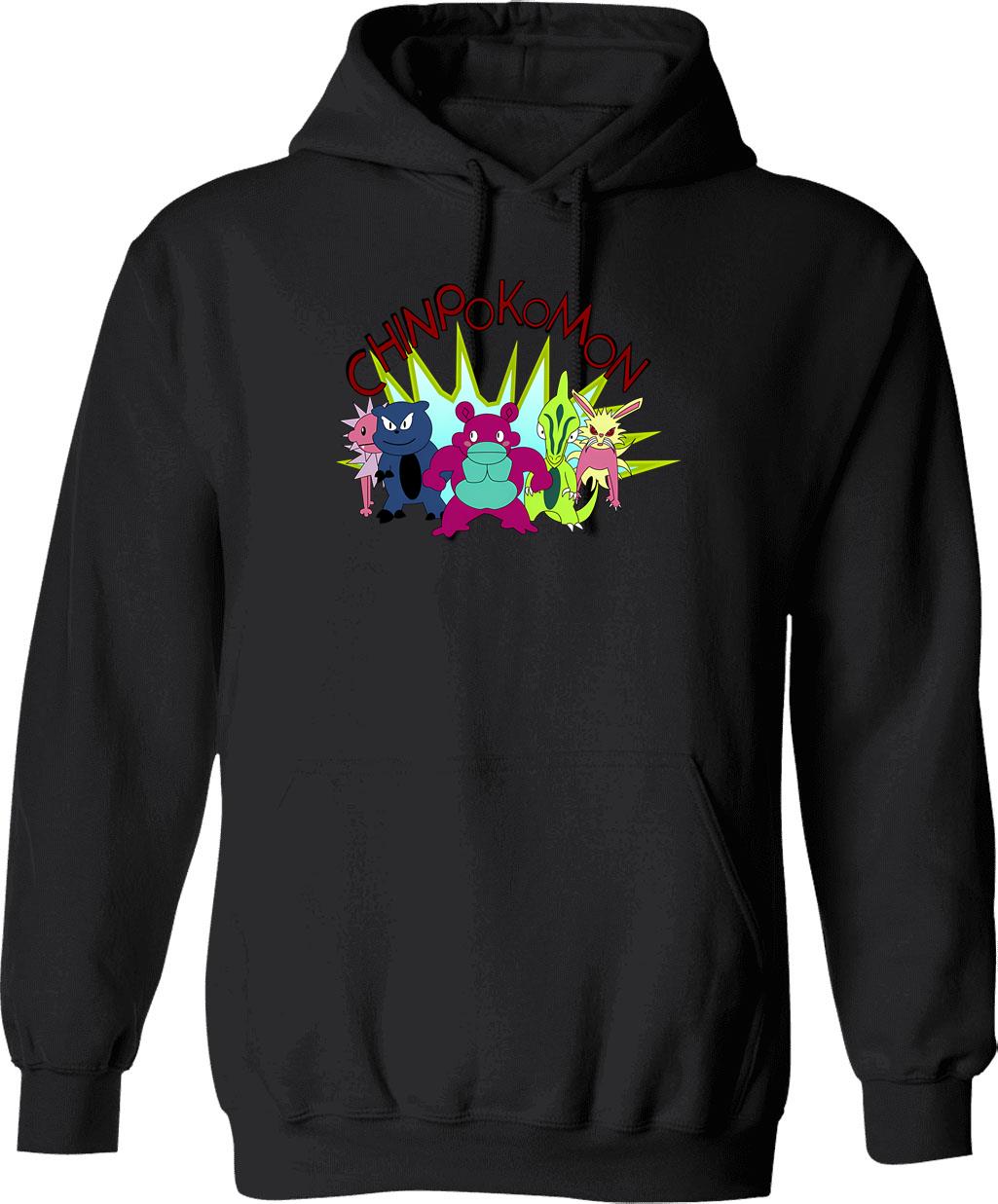Chinpokomon Gotta Buy Em All Hoodie - Retro Graphic Pullover Hoodie for Men & Women - Black