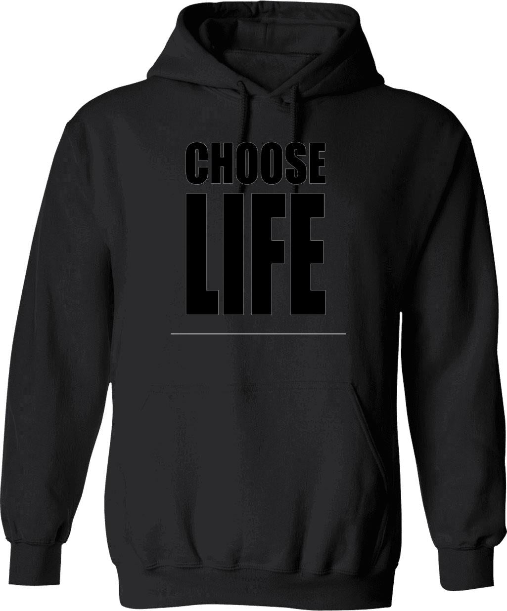 Choose Life Classic Hoodie - Retro Graphic Pullover Hoodie for Men & Women - Black