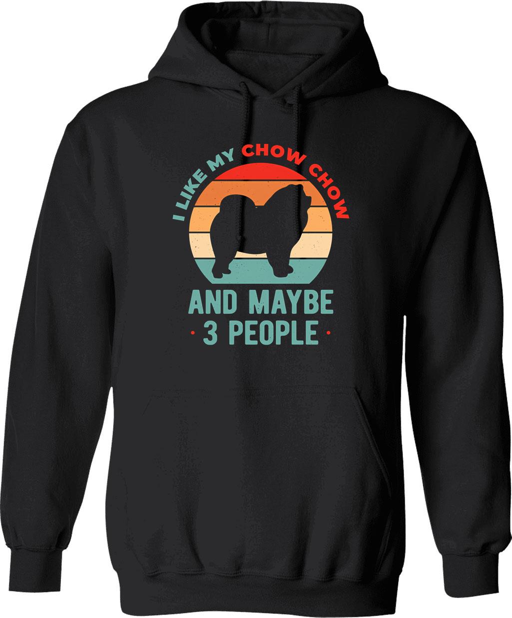 Chow Chow Hoodie - Retro Graphic Pullover Hoodie for Men & Women - Black
