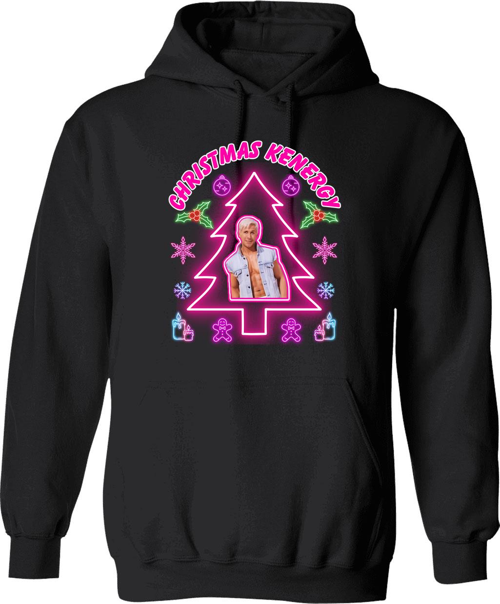 Christmas Kenergy Hoodie - Retro Graphic Pullover Hoodie for Men & Women - Black