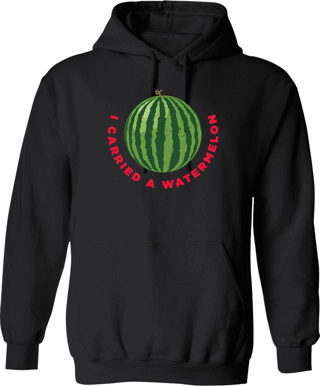Classic I Carried A Watermelon Funny Vintage Hoodie - Black