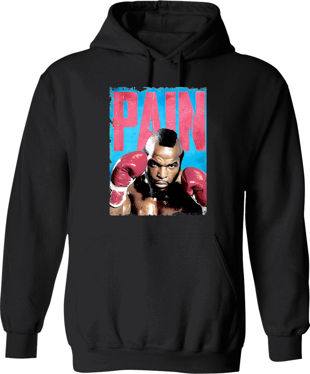 Clubber Lang Pain Hoodie - Retro Graphic Pullover Hoodie for Men & Women - Black