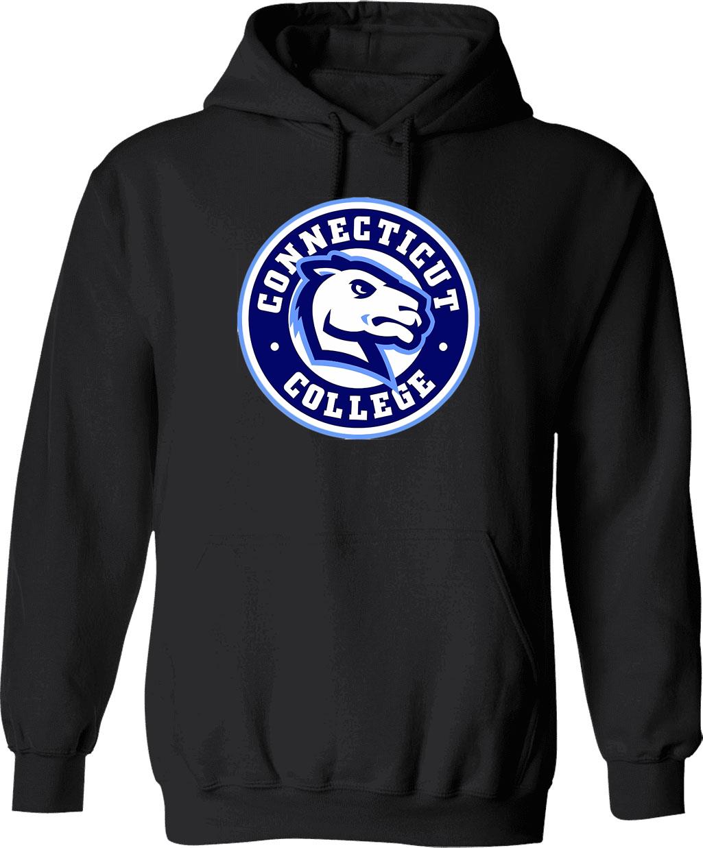 Connecticut College Hoodie - Retro Graphic Pullover Hoodie for Men & Women - Black