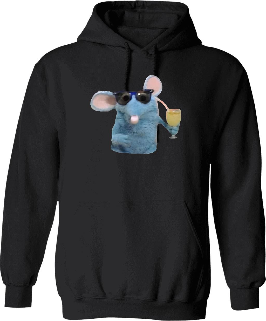 Cool Tutter The Mouse Graphic Pullover Hoodie - Black