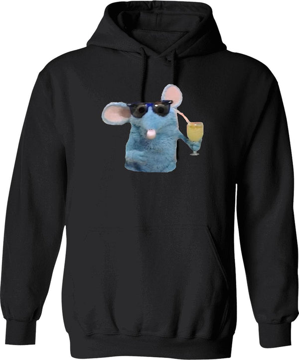 Cool Tutter The Mouse Graphic Pullover Hoodie - Black