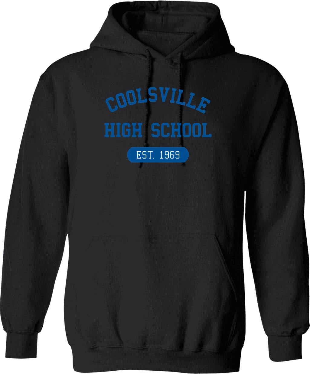 Coolsville High Vintage Style Hoodie - Retro Graphic Cosy Pullover - Black
