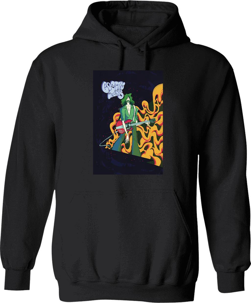 Cosmic Debriz Hoodie - Retro Graphic Pullover Hoodie for Men & Women - Black