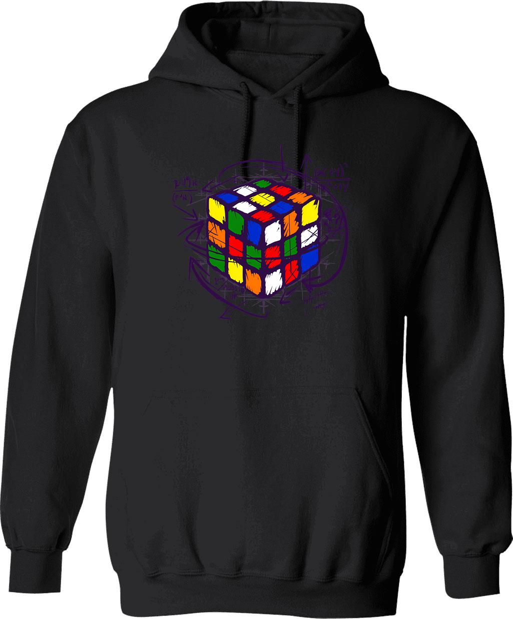 Cubiks Math On Light Hoodie - Retro Graphic Pullover Hoodie for Men & Women - Black