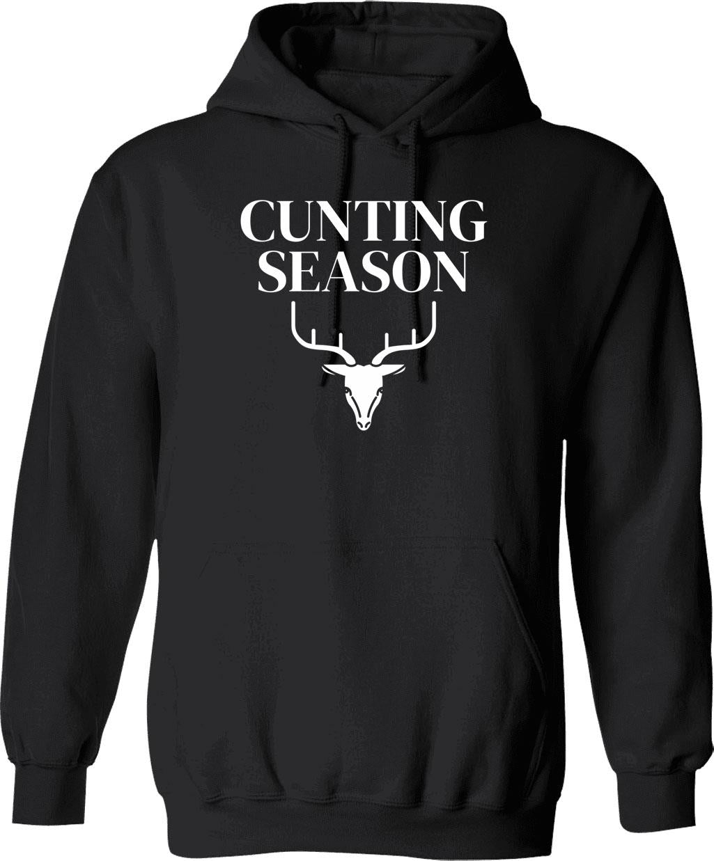 Cunting Season (1) Hoodie - Retro Graphic Pullover Hoodie for Men & Women - Black