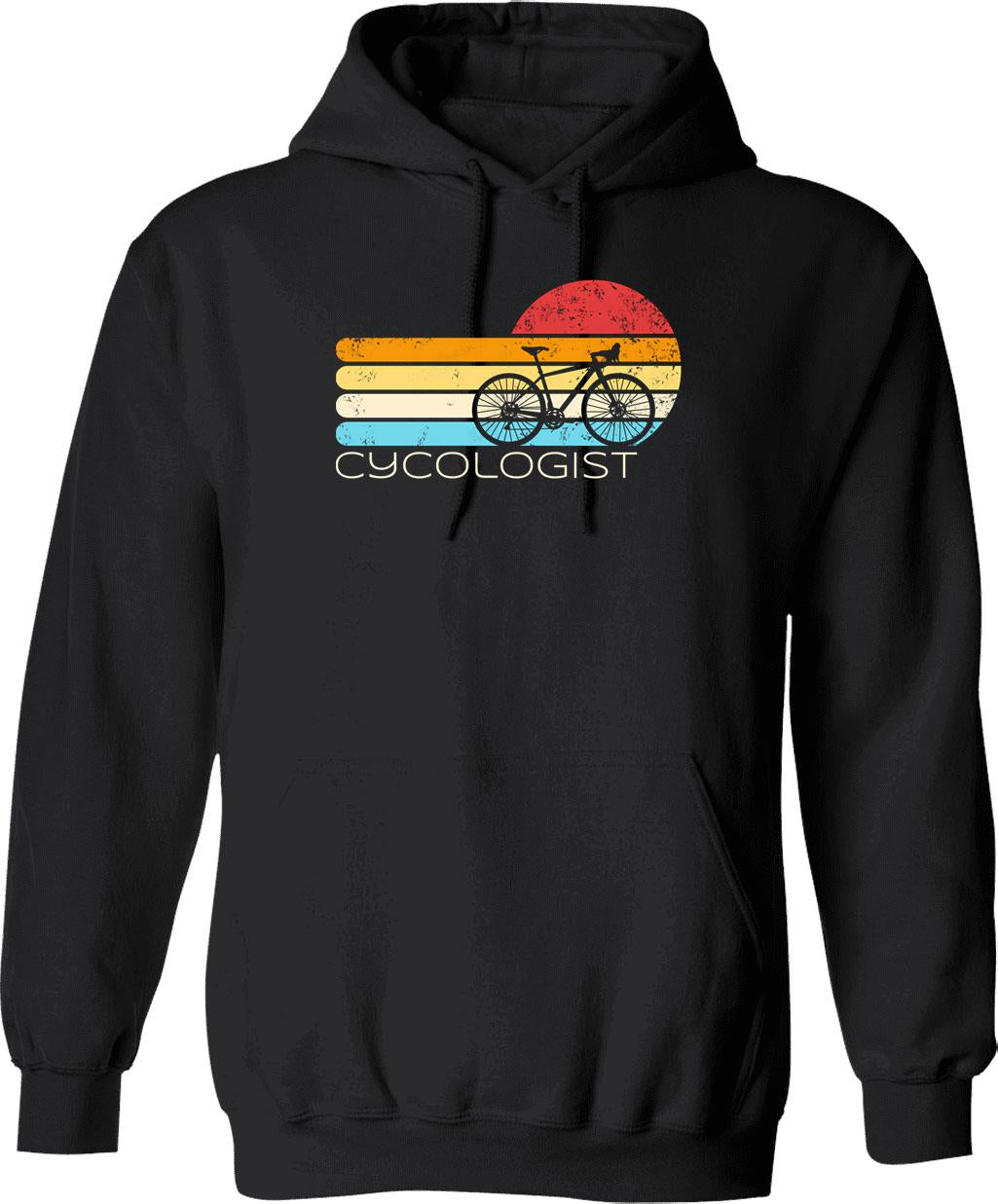 Cycologist Bicycle Bicycling Cyclist Retro Men's Cycologist Gear Hoodie - Black