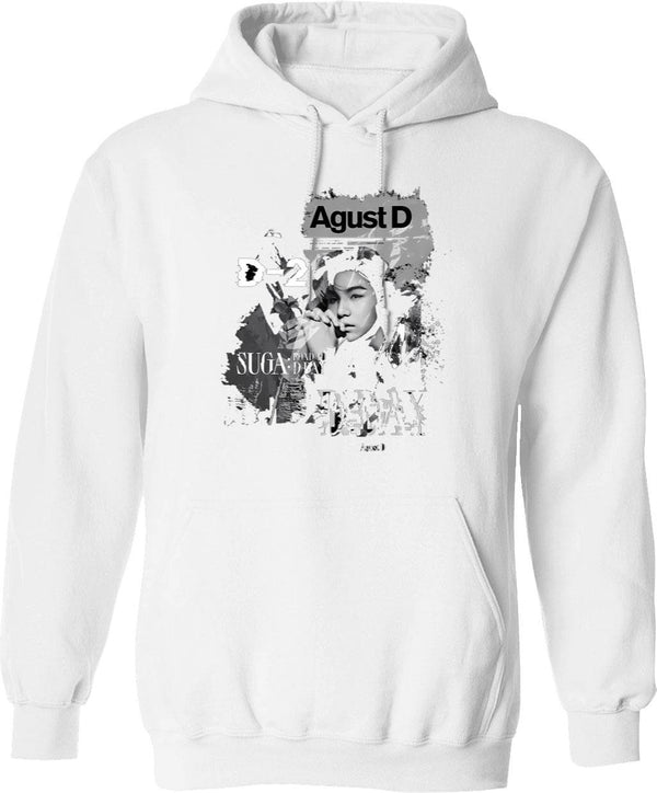 D Day Suga Agust D Concert Tour Graphic Pullover Hoodie - White