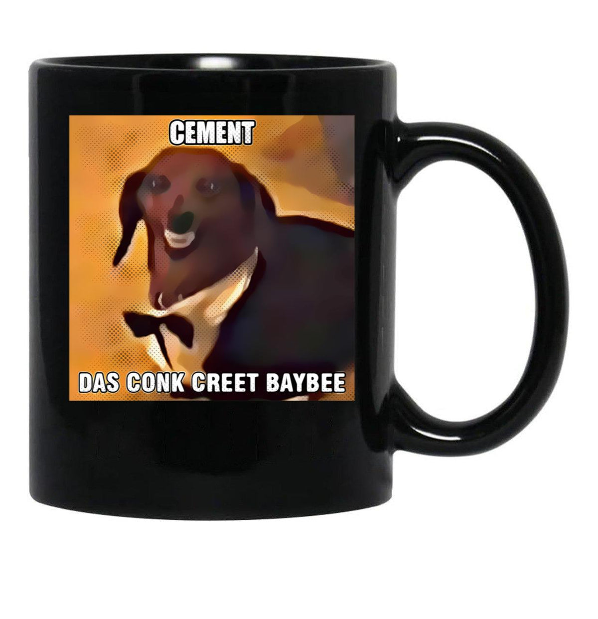 Dachsund Meme Cement Das Conk Creet Baybee Black Coffee Mug, Gift Coffee Mug - Black