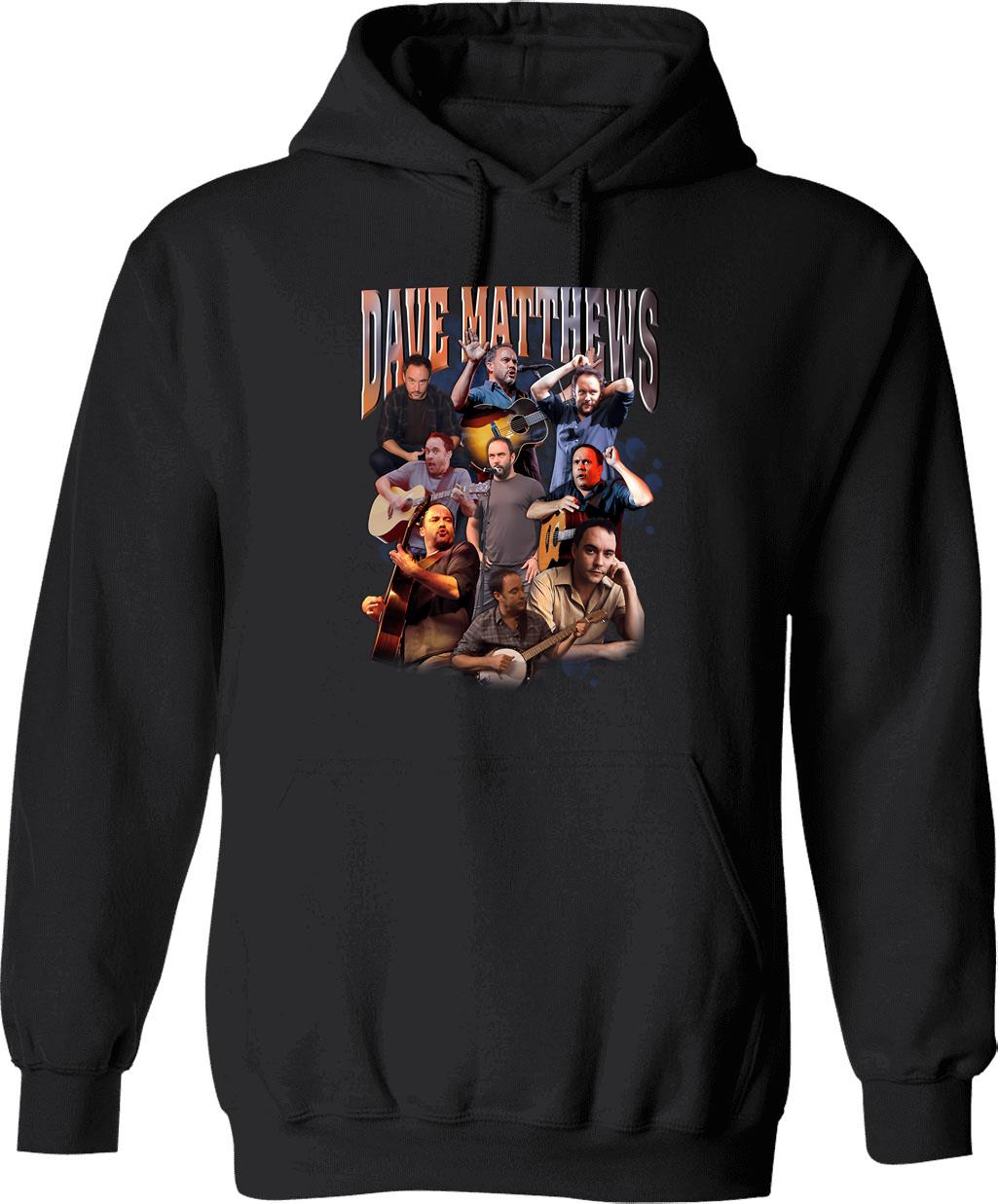 Dave Matthews Hoodie - Retro Graphic Pullover Hoodie for Men & Women - Black