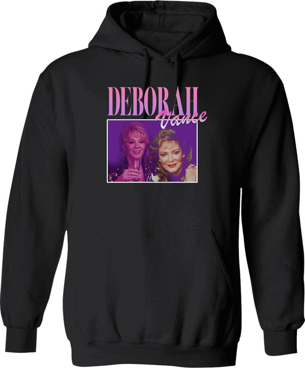 Deborah Vance Vintage 90S Graphic Pullover Hoodie - Black