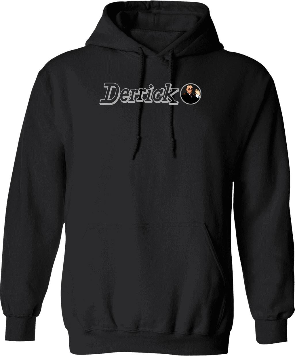 Derrick Shirt Hoodie - Retro Graphic Pullover Hoodie for Men & Women - Black