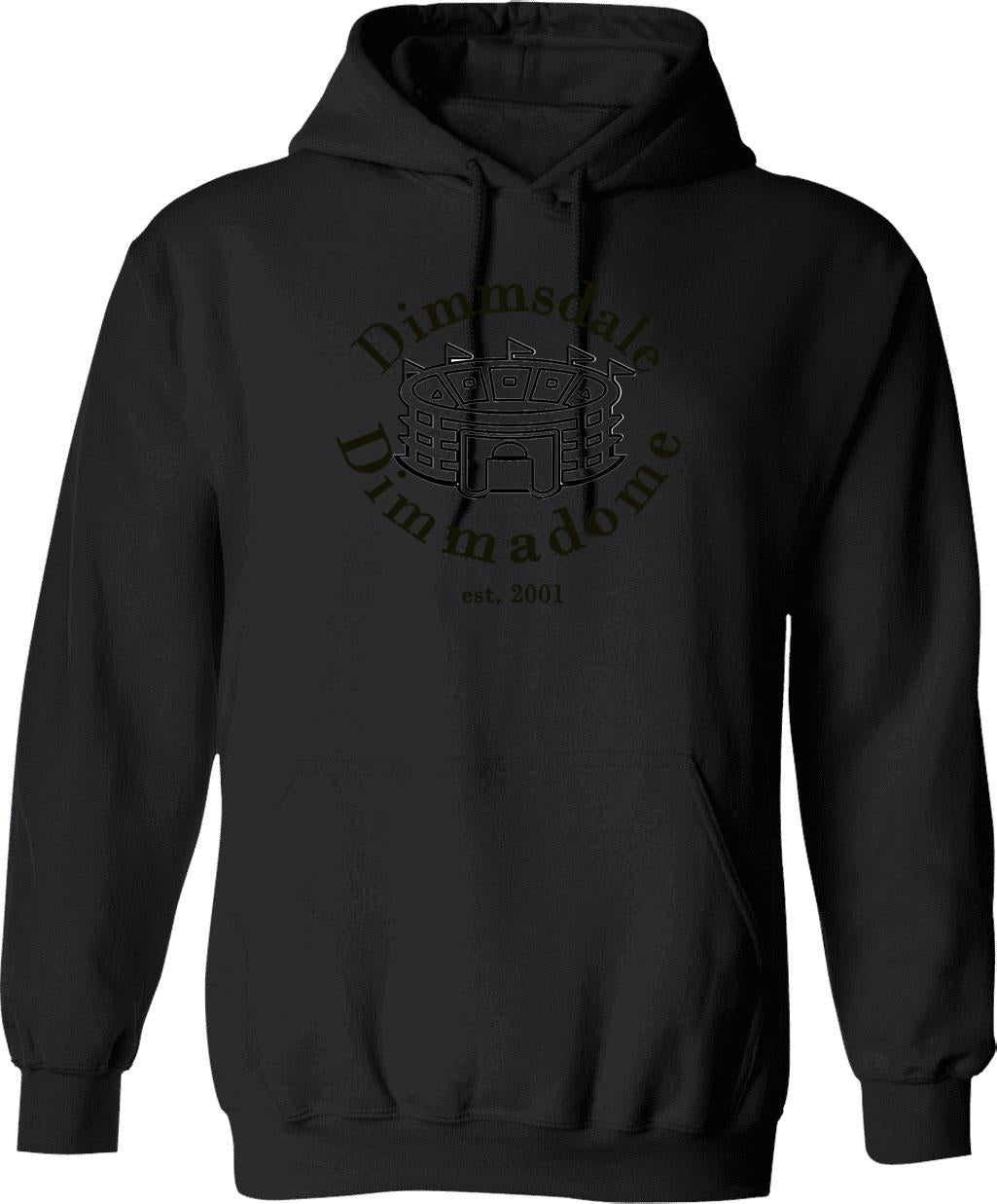 Dimmsdale Dimmadome Hoodie - Retro Graphic Pullover Hoodie for Men & Women - Black