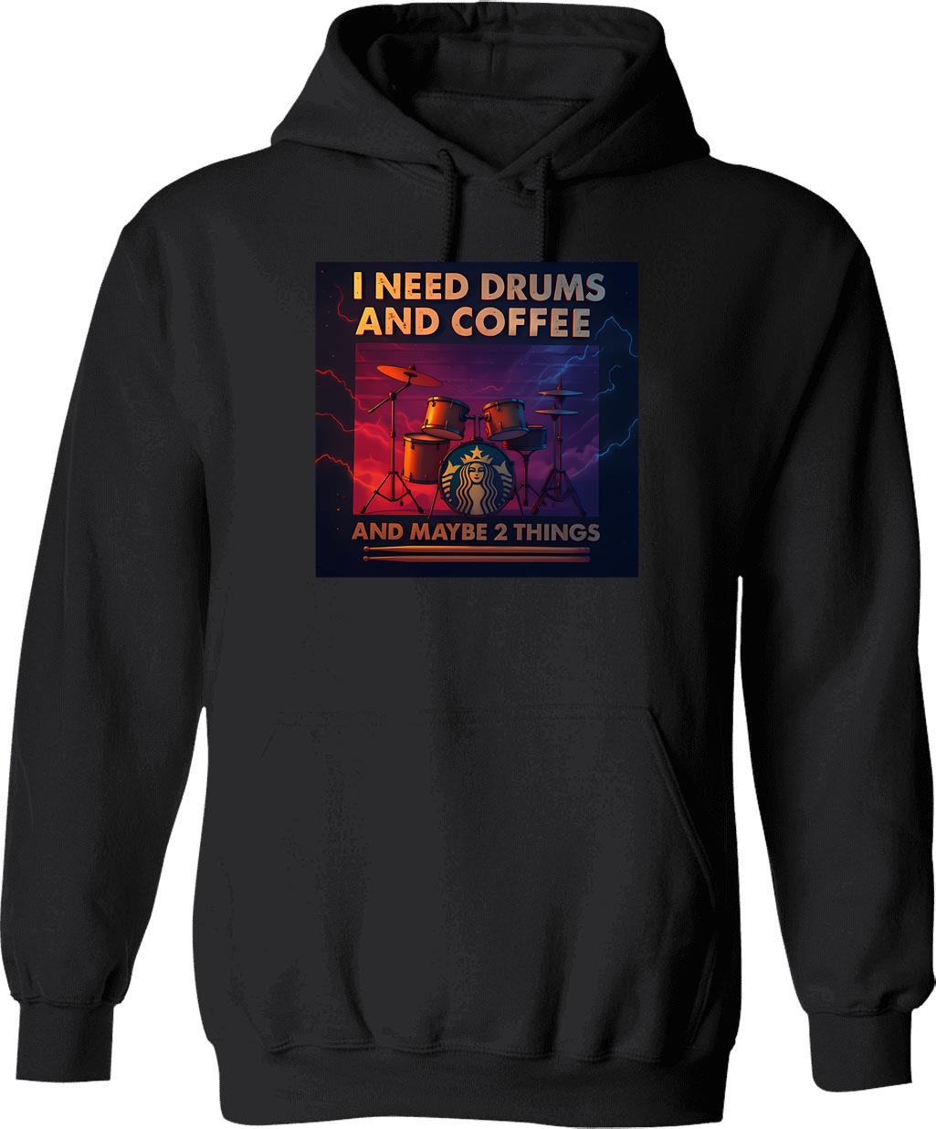 Drummer Retro Vintage Drum Set Drumset Drummers Men Drumming Hoodie - Black