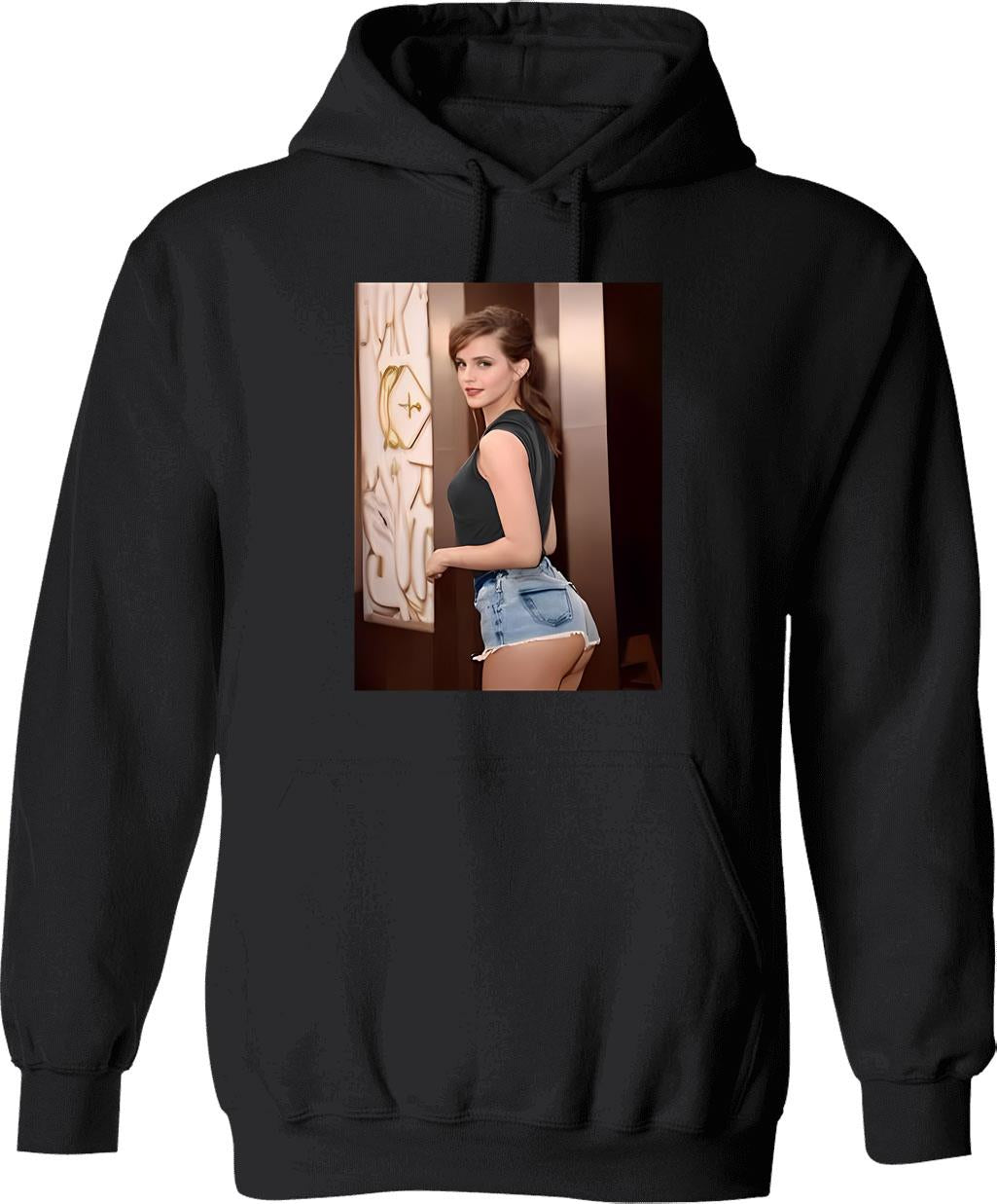 Emma Watson (3) Graphic Pullover Hoodie - Black