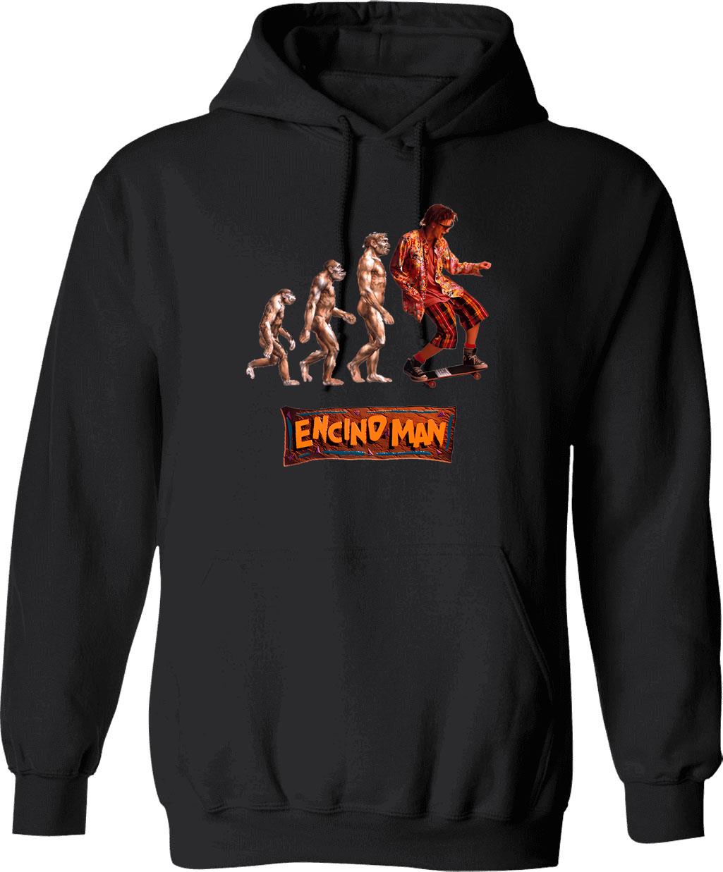 Encino Man Graphic Pullover Hoodie - Black
