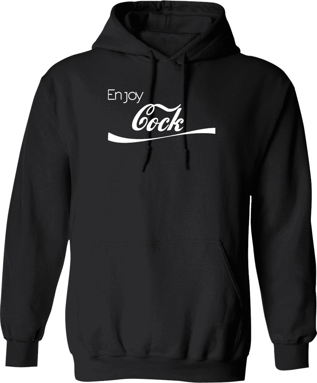 Enjoy Cock Funny Parody Essential Graphic Pullover Hoodie - Black