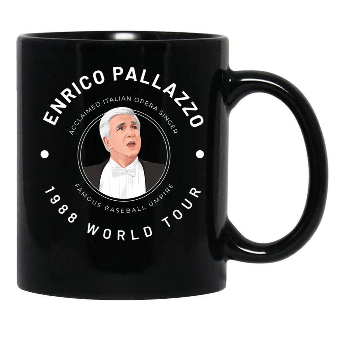 Enrico Palazzo 1988 World Tour Black Coffee Mug, Gift Coffee Mug - Black