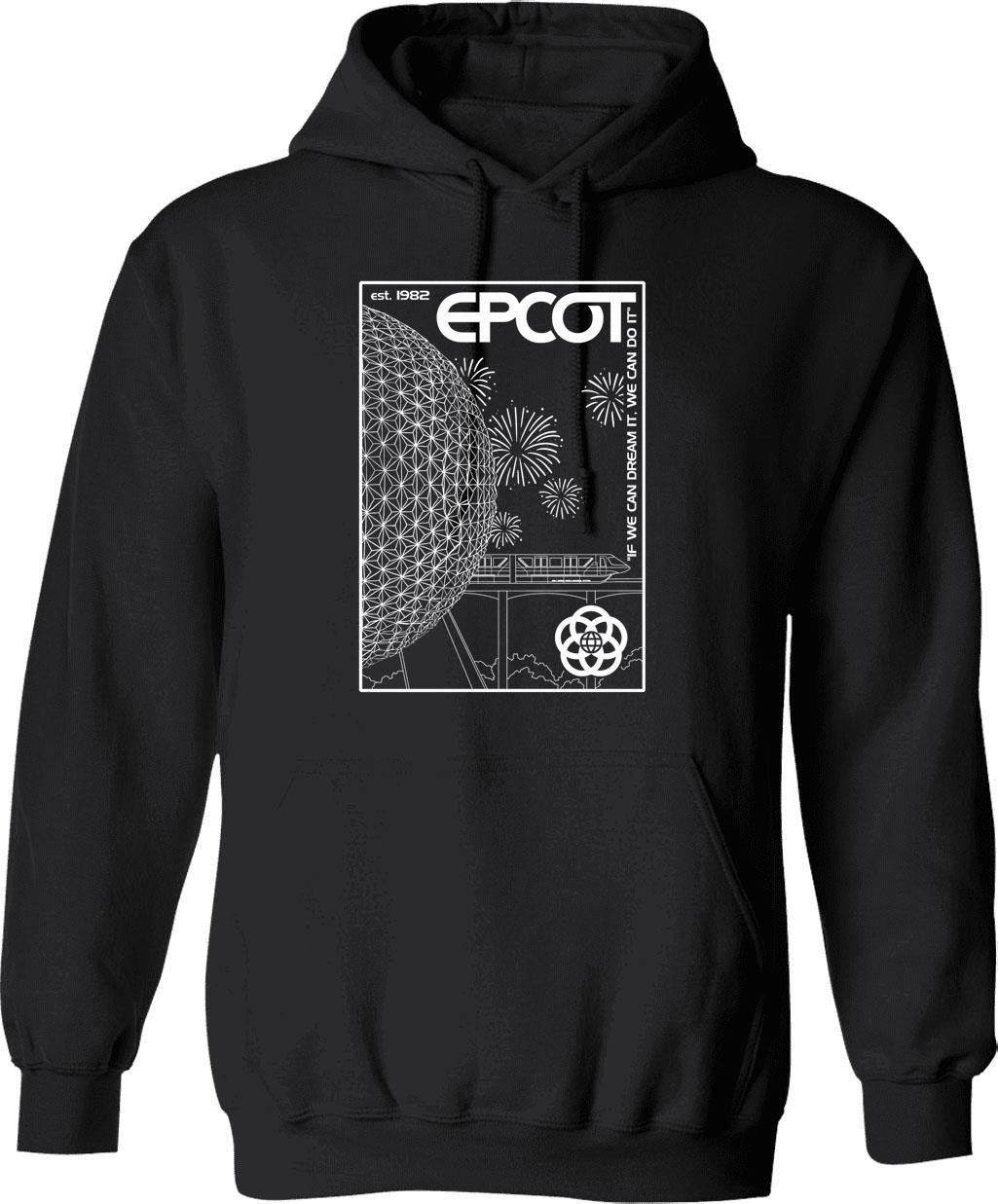 Epcot Center. Graphic Pullover Hoodie - Black