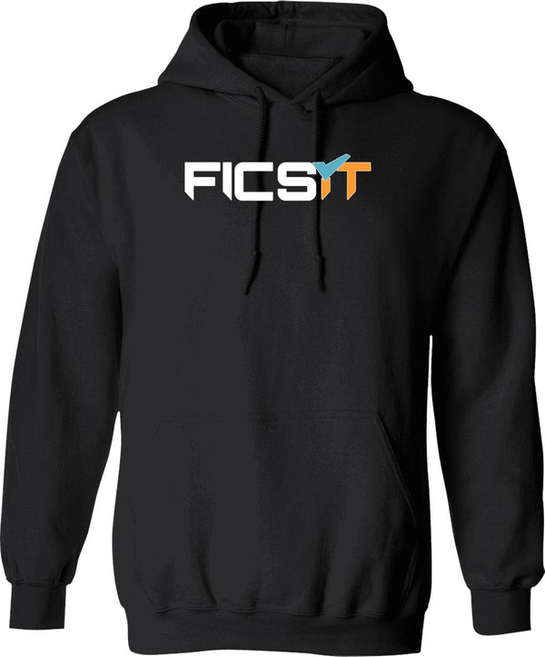 FICSIT Satisfactory Logo Classic Graphic Pullover Hoodie - Black