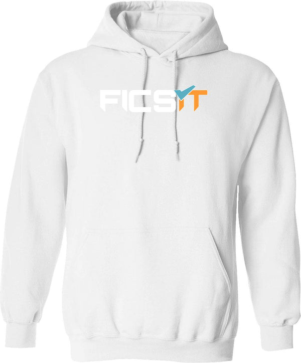 FICSIT Satisfactory Logo Classic Graphic Pullover Hoodie - White