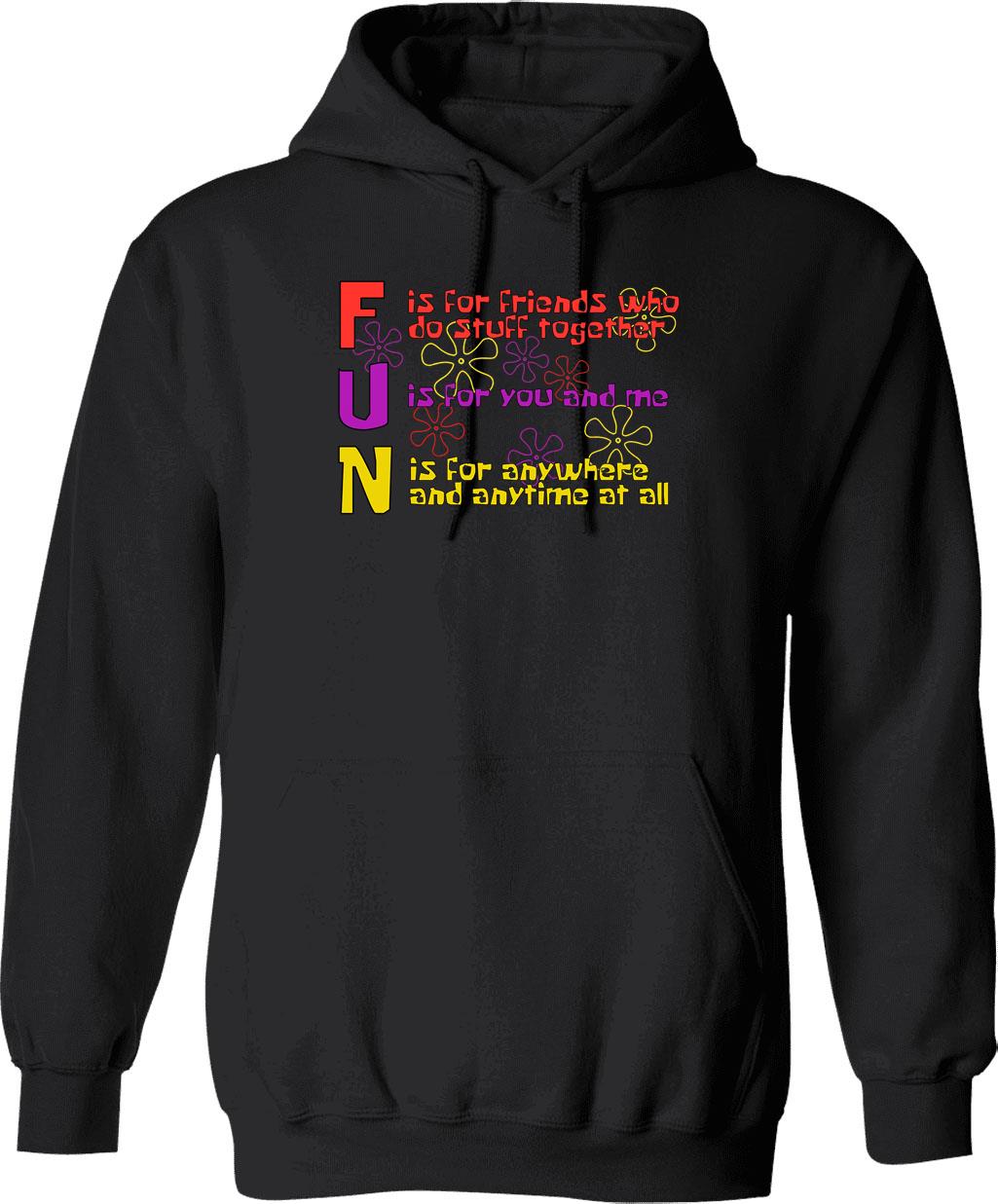 FUN Song (Spongebob Version) Graphic Pullover Hoodie - Black