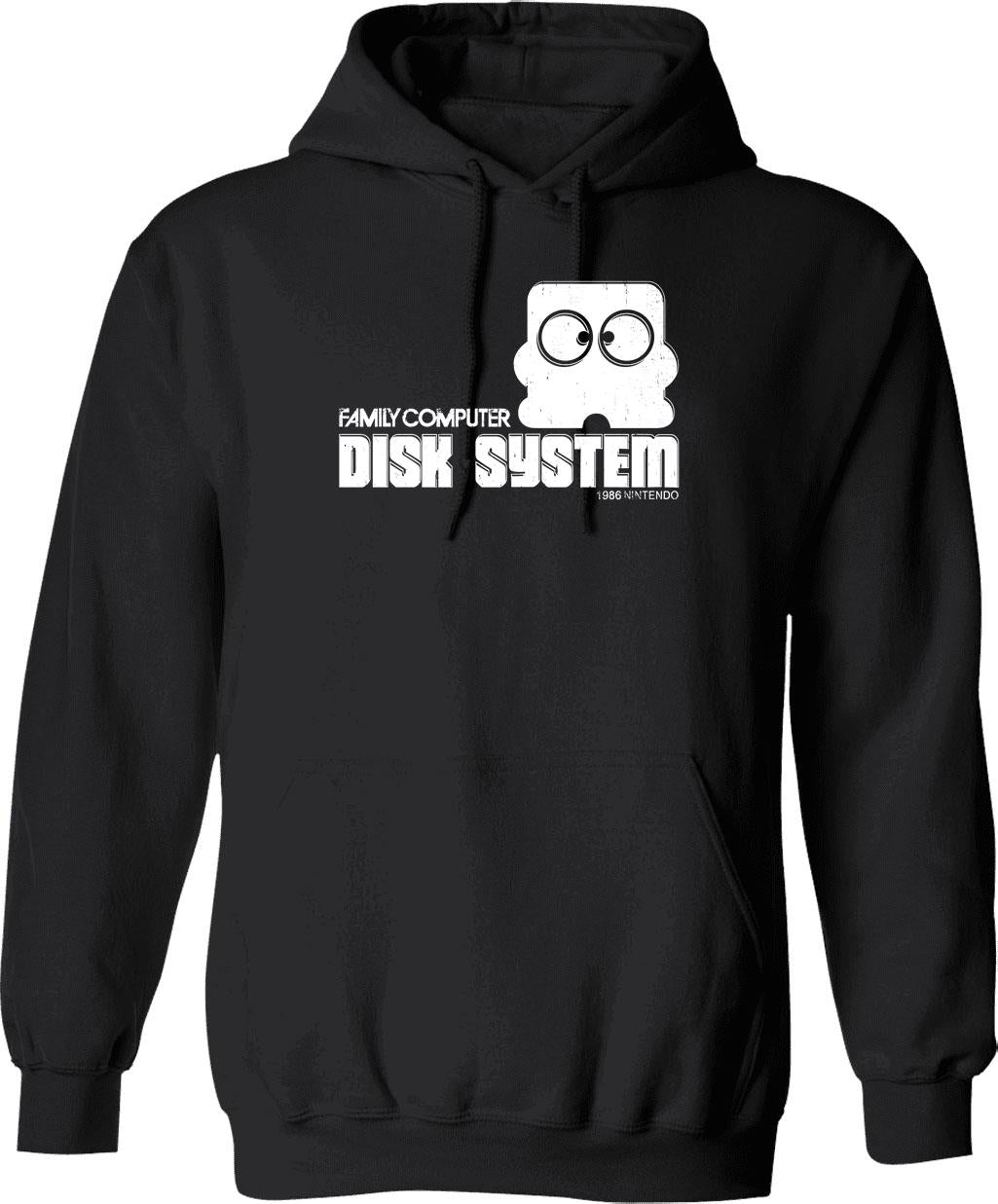 Famicom Disk Graphic Pullover Hoodie - Black
