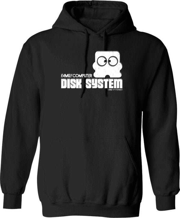 Famicom Disk Graphic Pullover Hoodie - Black