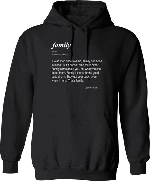 Family Don't End in Blood Graphic Pullover Hoodie - Black