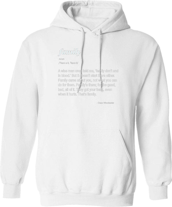 Family Don't End in Blood Graphic Pullover Hoodie - White