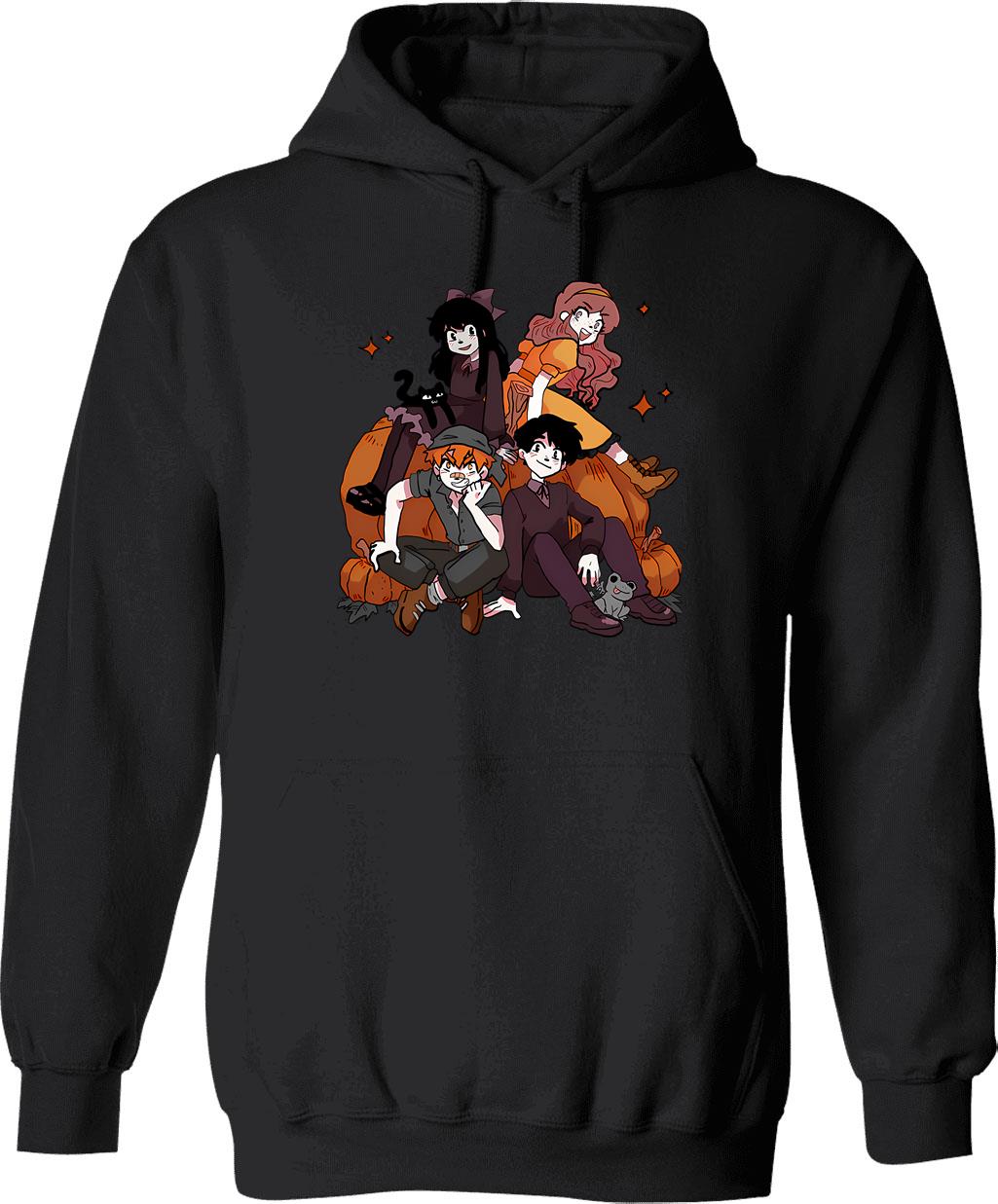 Fancy Victorian Squirrel Lady Hoodie - Retro Graphic Pullover Hoodie for Men & Women - Black