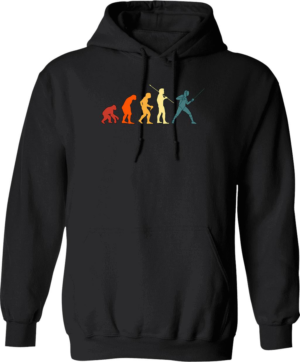 Fencing Evolution Retro Fencing Sword Sport Fencer Hoodie - Black