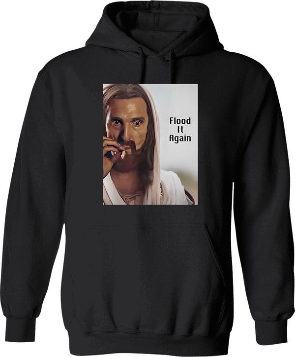 Flood It Again Graphic Pullover Hoodie - Black