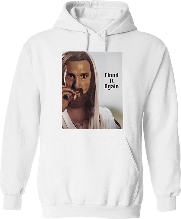 Flood It Again Graphic Pullover Hoodie - White