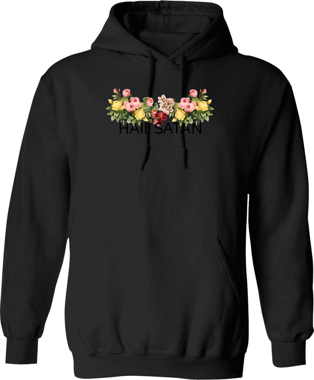 Floral Elegance From Ages Past Hoodie - Retro Graphic Pullover Hoodie for Men & Women - Black