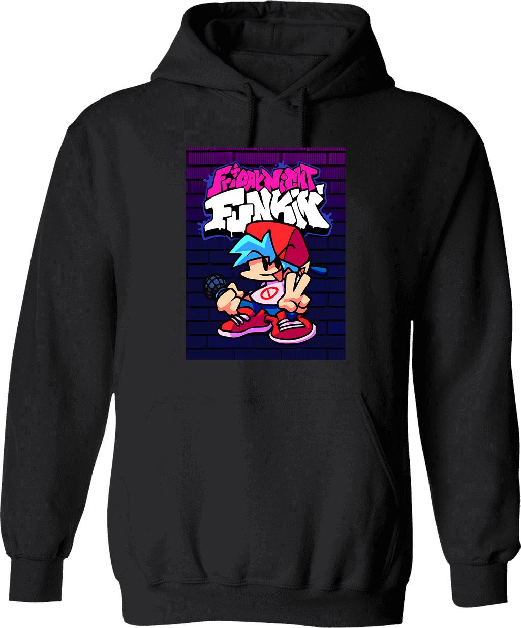 Friday Night Funkin Boyfriend Classic T-Hoodie For Fans For Men And Women Graphic Pullover Hoodie - Black