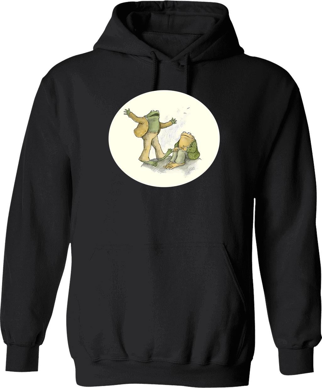 Frog And Toad (1) Hoodie - Retro Graphic Pullover Hoodie for Men & Women - Black