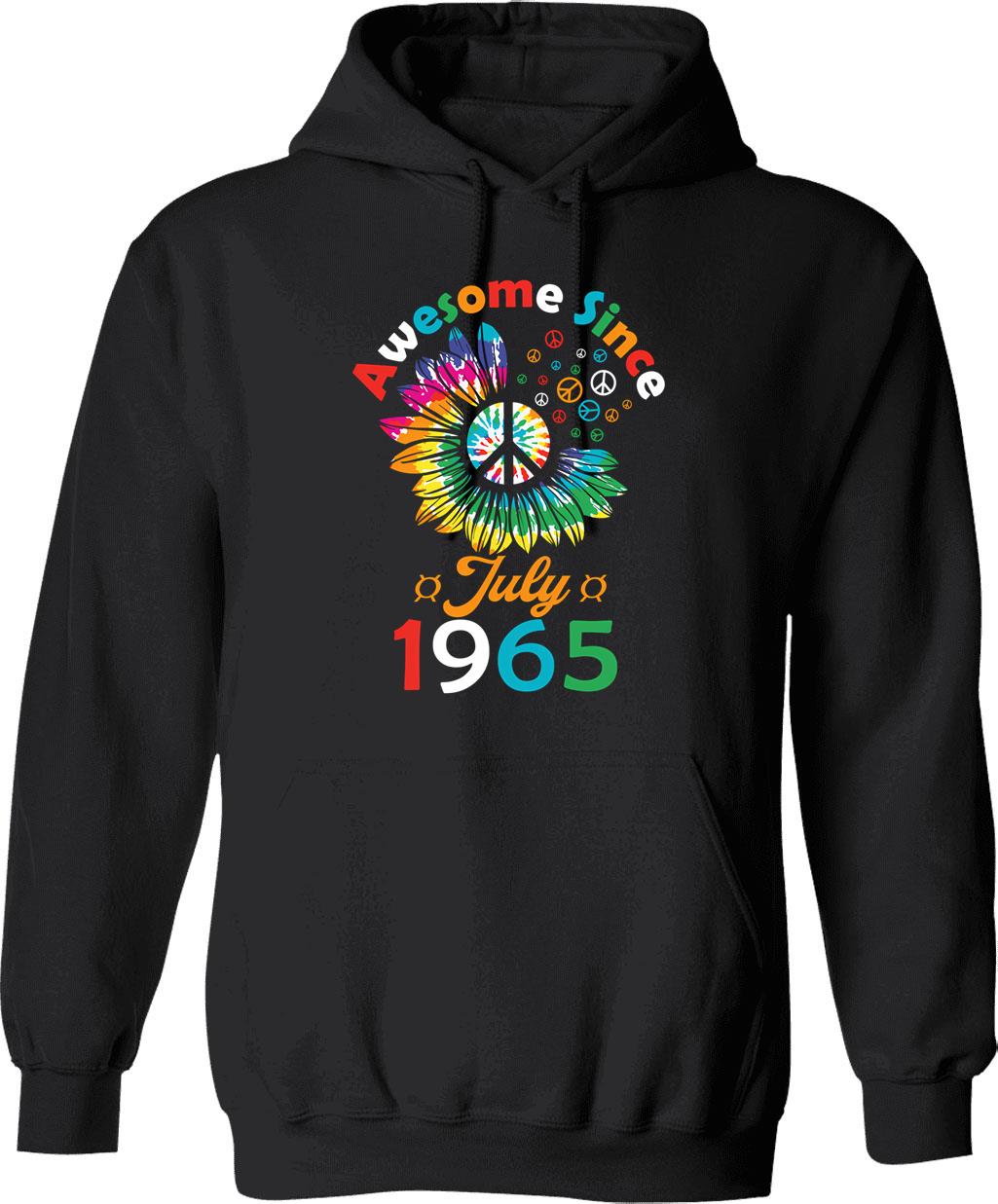Funny Birthday Quote Awesome Since July 1963 Retro Birthday Hoodie - Black
