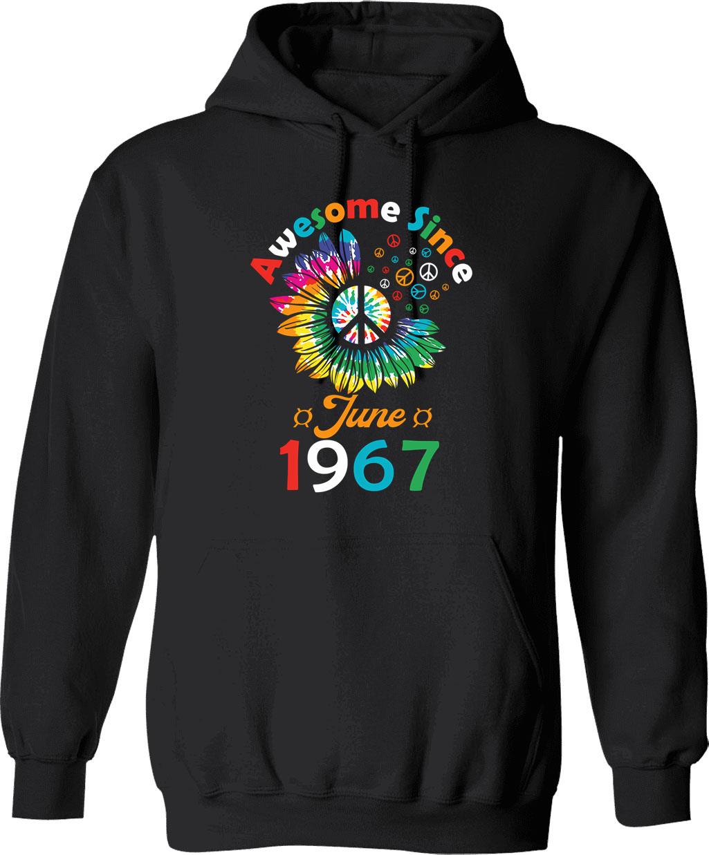 Funny Birthday Quote Awesome Since July 1965 Retro Birthday Hoodie - Black