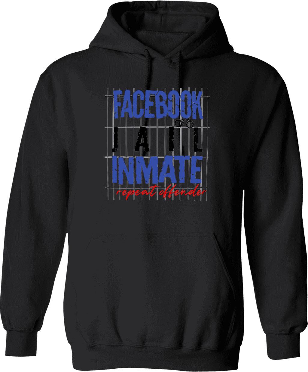 Funny Facebook Jail Inmate Repeat Offender Graphic Pullover Hoodie - Black