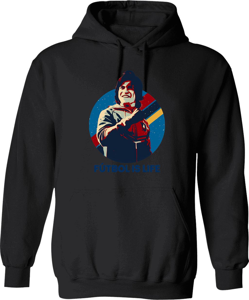 Futbol Is Life Graphic Pullover Hoodie - Black